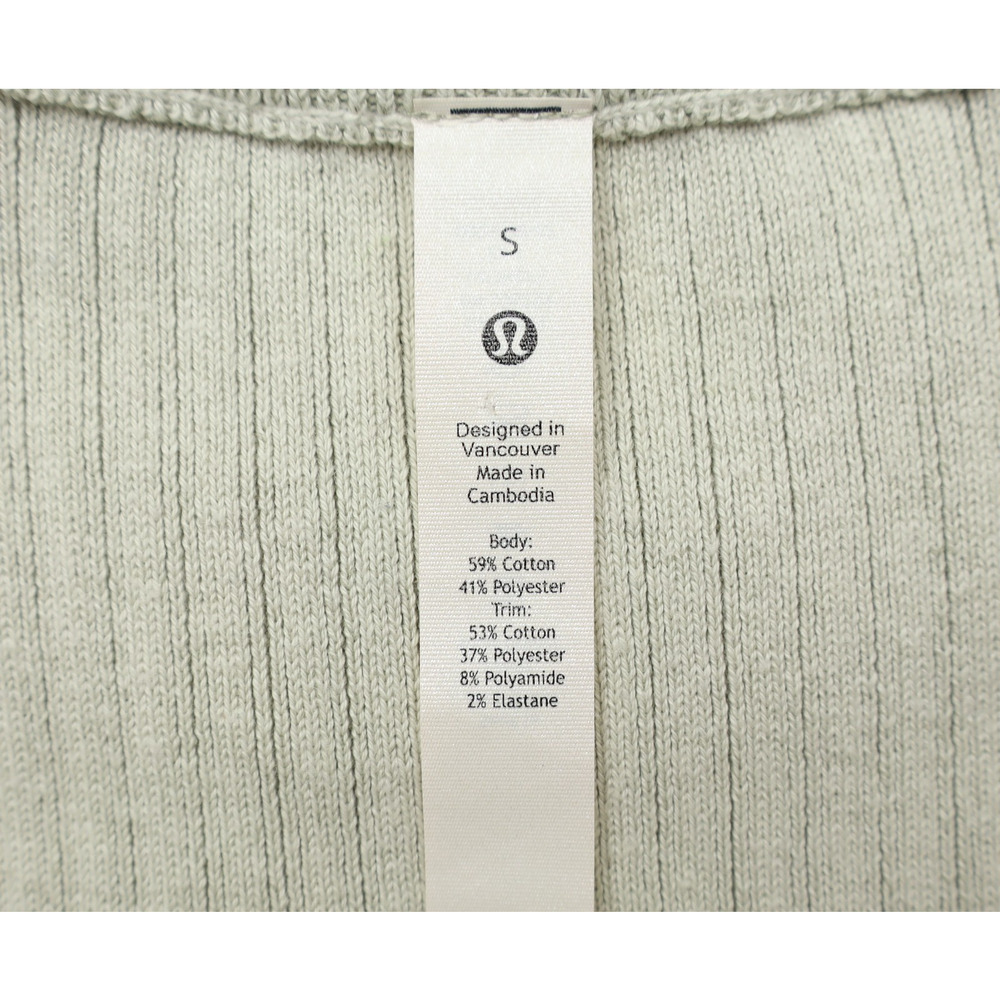 Lululemon Women's Cotton Blend Ribbed Long Sleeve Sweater Bone/Off White Sz S - Picture 5 of 8